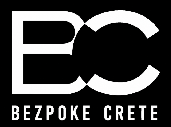 Bezpoke Crete Logo White - black bg - 700px
